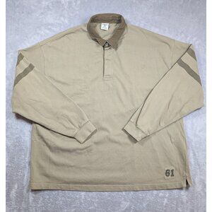 Cabelas Polo Shirt Mens 3XL Tan Long Sleeve Heavy Rugged Tuff Chore Barn Outdoor